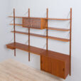 Danish teak wall unit with a desk by Preben Sorensens scaled