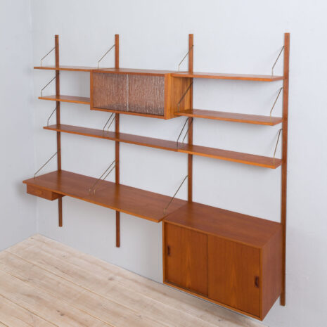 21404 Danish teak wall unit with a desk by Preben Sorensen,1960s-19 Danish teak wall unit with a desk by Preben Sorensens scaled