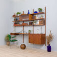 Danish teak wall unit with a desk by Preben Sorensens scaled