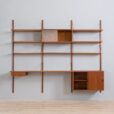 Danish teak wall unit with a desk by Preben Sorensens scaled