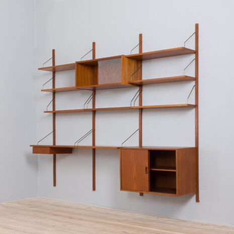 21404 Danish teak wall unit with a desk by Preben Sorensen,1960s-6 Danish teak wall unit with a desk by Preben Sorensens scaled