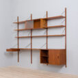 Danish teak wall unit with a desk by Preben Sorensens scaled