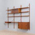 Danish teak wall unit with a desk by Preben Sorensens scaled