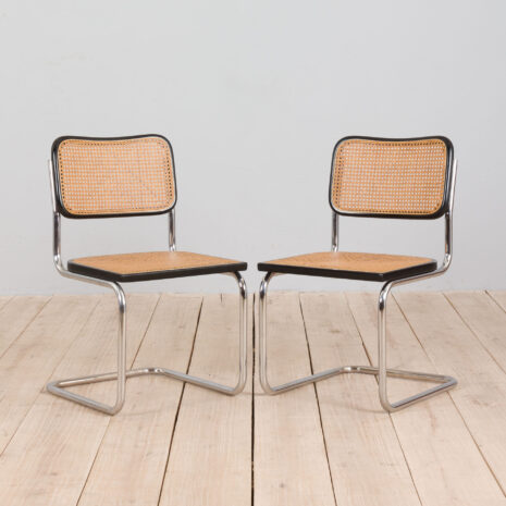 Pair of black Cesca chairs by Marcel Breuer Italy s  scaled