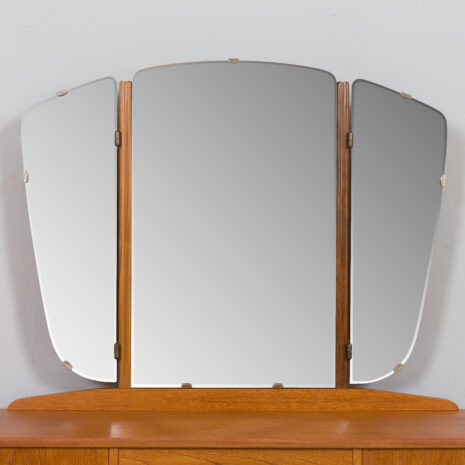21434 Scandinavian teak mid century makeup vanity with mirror and 4 drawers, 1960s-14 Scandinavian teak mid century makeup vanity with mirror and drawers s scaled