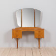 Scandinavian teak mid century makeup vanity with mirror and  drawers s  scaled
