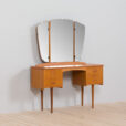 Scandinavian teak mid century makeup vanity with mirror and  drawers s  scaled