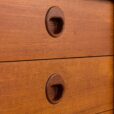 Scandinavian bay Ergo wall unit in teak with cabinets and shelves scaled