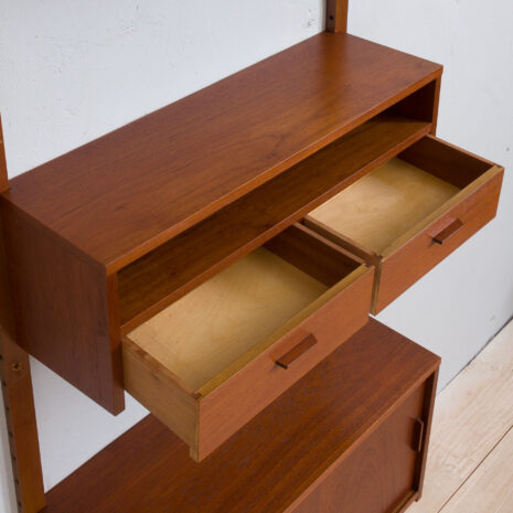 22015 Danish one bay wall unit in teak, entry shelving system, 1960s-10 Danish one bay wall unit in teak entry shelving system s scaled