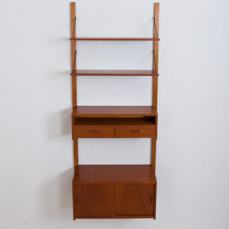 22015 Danish one bay wall unit in teak, entry shelving system, 1960s-18 Danish one bay wall unit in teak entry shelving system s scaled