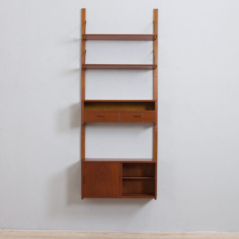 22015 Danish one bay wall unit in teak, entry shelving system, 1960s-3 Danish one bay wall unit in teak entry shelving system s scaled