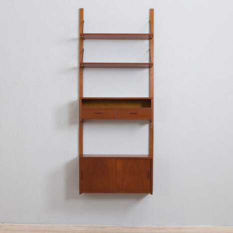 22015 Danish one bay wall unit in teak, entry shelving system, 1960s-5 Danish one bay wall unit in teak entry shelving system s scaled