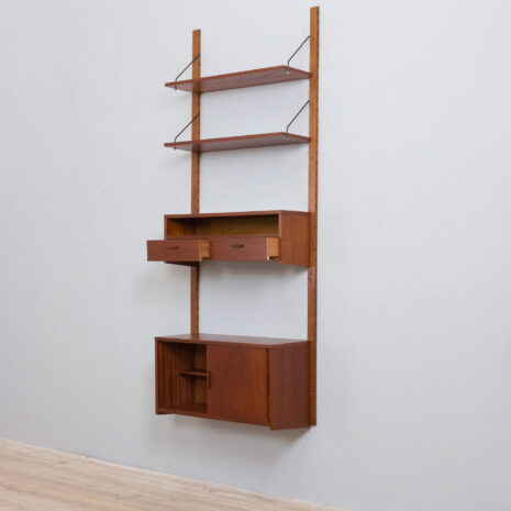 22015 Danish one bay wall unit in teak, entry shelving system, 1960s-8 Danish one bay wall unit in teak entry shelving system s scaled