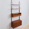 Danish one bay wall unit in teak entry shelving system s  scaled
