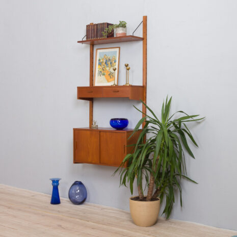 22016 Danish Entry wall unit in teak, one bay shelving system, 1960s-2 Danish Entry wall unit in teak one bay shelving system s scaled