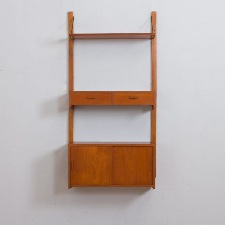 22016 Danish Entry wall unit in teak, one bay shelving system, 1960s-4 Danish Entry wall unit in teak one bay shelving system s scaled