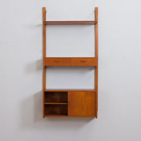 22016 Danish Entry wall unit in teak, one bay shelving system, 1960s-5 Danish Entry wall unit in teak one bay shelving system s scaled