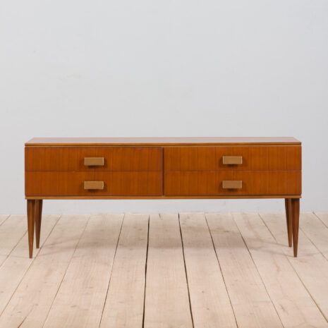 22024 Italian mid century teak sideboard with 4 drawers and leather handles, 1960s-5 Italian mid century teak sideboard with drawers and leather handles s scaled