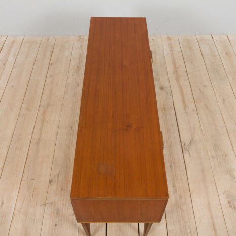 22024 Italian mid century teak sideboard with 4 drawers and leather handles, 1960s-7 Italian mid century teak sideboard with drawers and leather handles s scaled