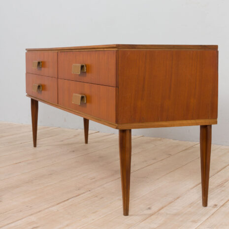 22024 Italian mid century teak sideboard with 4 drawers and leather handles, 1960s-8 Italian mid century teak sideboard with drawers and leather handles s scaled
