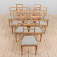 Set Of Mid Century oak dining chairs by Fritz Hansen natural wool upholstery s scaled
