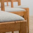 Set Of Mid Century oak dining chairs by Fritz Hansen natural wool upholstery s scaled
