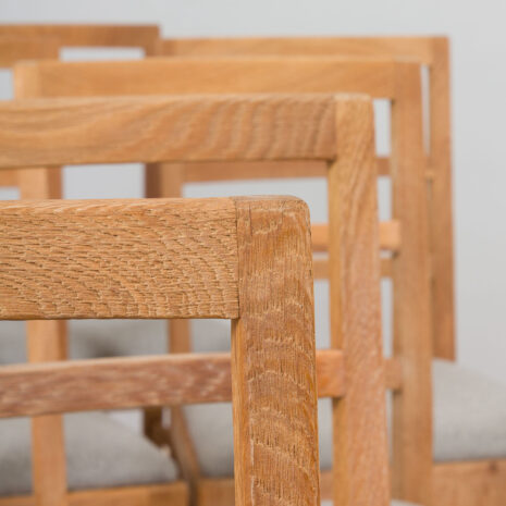 22028 Set Of 6 Mid Century oak dining chairs by Fritz Hansen, natural wool upholstery, 1950s-4 Set Of Mid Century oak dining chairs by Fritz Hansen natural wool upholstery s scaled