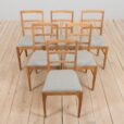 Set Of Mid Century oak dining chairs by Fritz Hansen natural wool upholstery s scaled