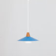 Vintage blue pendant lamp with copper Denmark s  scaled