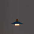 Vintage blue pendant lamp with copper Denmark s  scaled