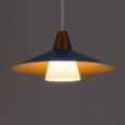 Vintage blue pendant lamp with copper Denmark s  scaled