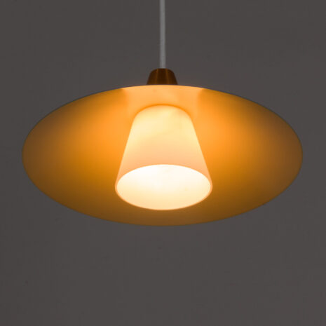 21190 Vintage blue pendant lamp with copper, Denmark 1960s-9 Vintage blue pendant lamp with copper Denmark s scaled