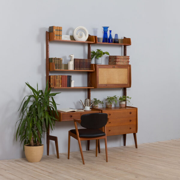 Ergo wall unit in teak w desk and secretary  scaled