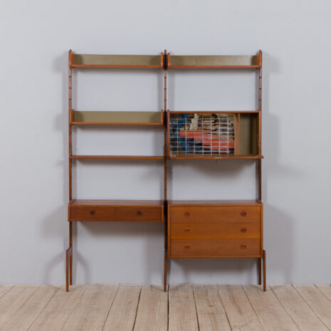 21407 Ergo wall unit in teak w- desk and secretary-4 Ergo wall unit in teak w desk and secretary scaled