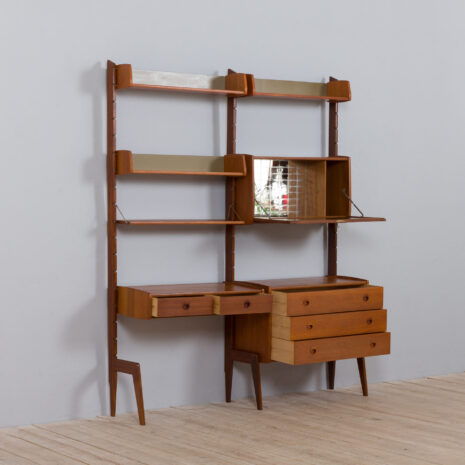 21407 Ergo wall unit in teak w- desk and secretary-6 Ergo wall unit in teak w desk and secretary scaled