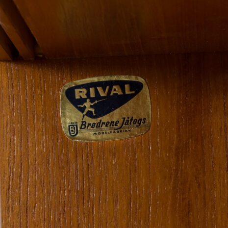 21431 Scandinavian Rival 2 bay free standing wall unit in teak with 3 cabinets, hidden bar cabinet and 2 shelves-11 Scandinavian Rival bay free standing wall unit in teak with cabinets hidden bar cabinet and shelves scaled