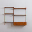 Modular teak wall unit with Kai Kristiansen chest of drawers Denmark s  scaled