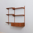 Modular teak wall unit with Kai Kristiansen chest of drawers Denmark s  scaled