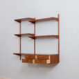 Modular teak wall unit with Kai Kristiansen chest of drawers Denmark s  scaled