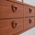 Modular teak wall unit with Kai Kristiansen chest of drawers Denmark s  scaled