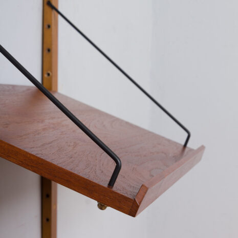 22014 Danish teak wall unit with a desk, attr. To Cadovius Sorensen, 1960s-11 Danish teak wall unit with a desk attr