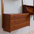 Danish teak wall unit with a desk attr