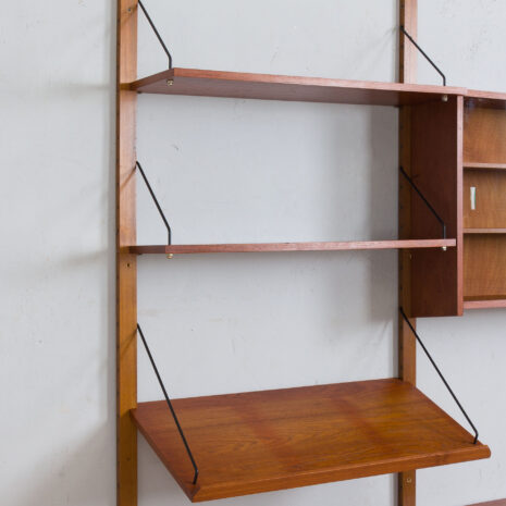 22014 Danish teak wall unit with a desk, attr. To Cadovius Sorensen, 1960s-15 Danish teak wall unit with a desk attr