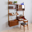 Danish teak wall unit with a desk attr