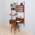 Danish teak wall unit with a desk attr