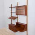 Danish teak wall unit with a desk attr