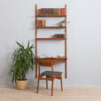 Danish teak wall unit with a desk and modular shelves s scaled