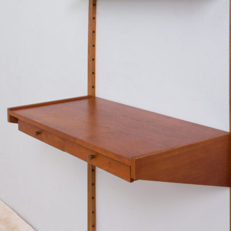 22017 Danish teak wall unit with a desk and 3 modular shelves, 1960s-11 Danish teak wall unit with a desk and modular shelves s scaled