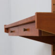 Danish teak wall unit with a desk and modular shelves s scaled