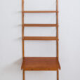Danish teak wall unit with a desk and modular shelves s scaled